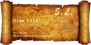 Sima Lili névjegykártya