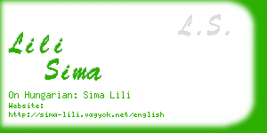 lili sima business card